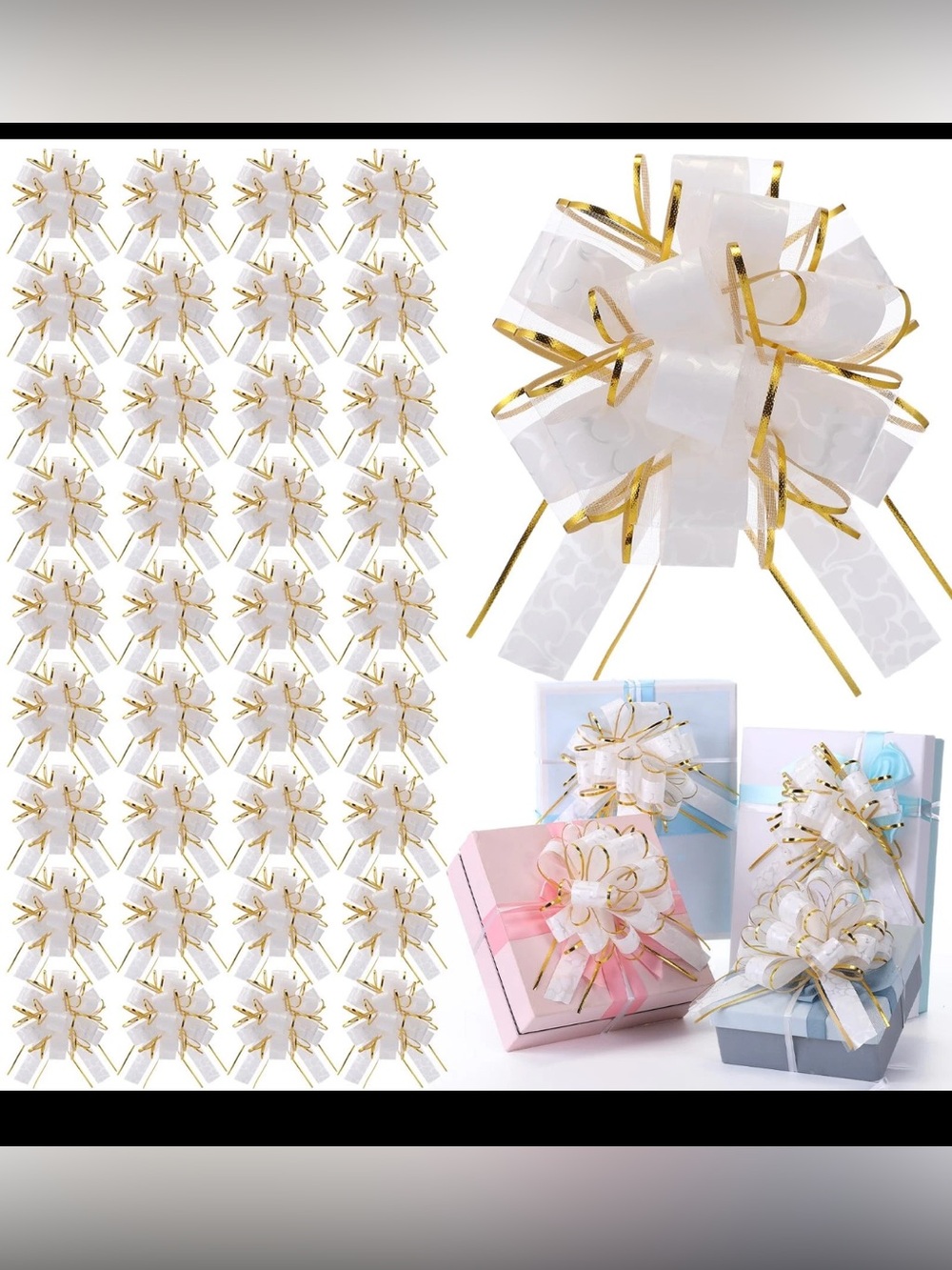 Poen 36 Pcs Large Christmas Pull Bows for Gift Wrapping 6 Inch Ribbon Gift Bows